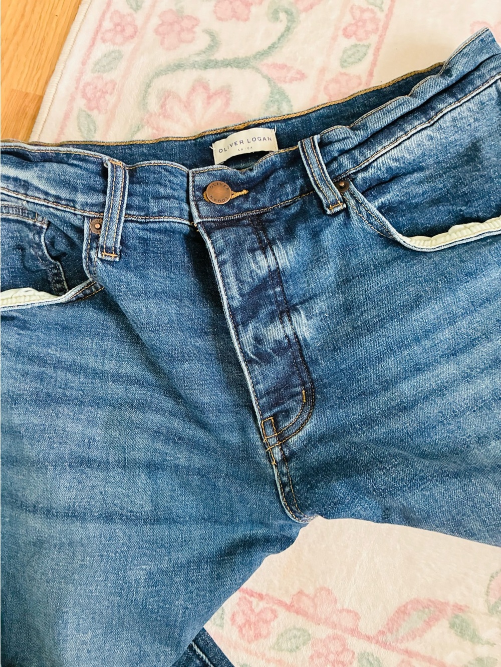 Oliver Logan Mid Blue Boyfriend Jeans - Relaxed Casual Fit